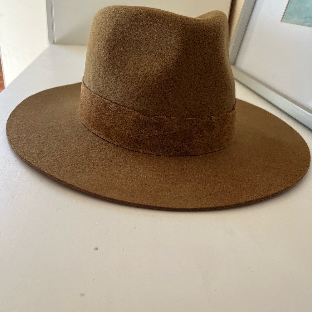 NWT Wyeth Tan Fedora Hat 100% wool - Picture 9 of 11